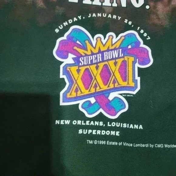 VINTAGE Green Bay Packers Vince Lombardi NFL 90’s T-shirt Size XXL Oversized Fit - Picture 4 of 10